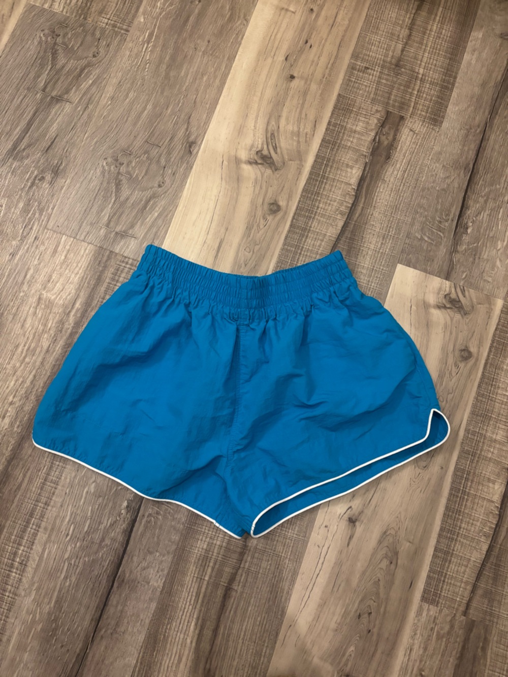 BDG Teal-Blue Women’s Athletic Shorts with White Piping